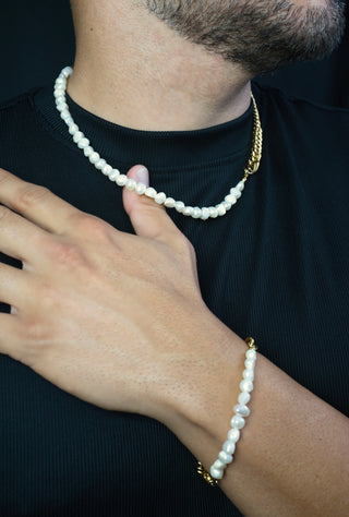 Orbit Pearl Chain Necklace - Men