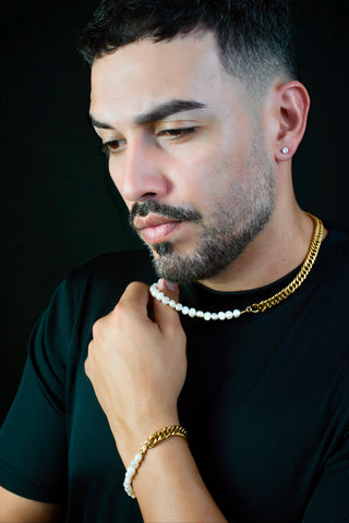 Orbit Pearl Chain Bracelet - Men