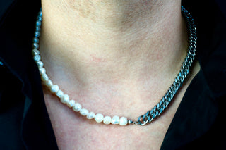 Orbit Pearl Chain Necklace - Men