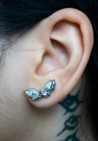 Stainless steel silver stainless steel stud earrings